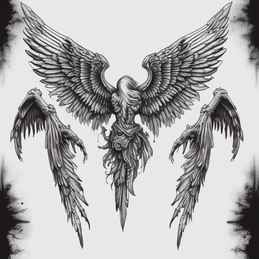 Fallen Angel Wings tatuaggio