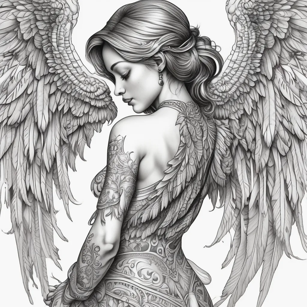 Fallen Angel Wings tattoo