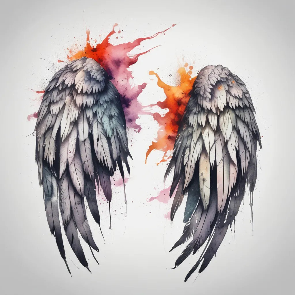 Fallen Angel Wings tattoo