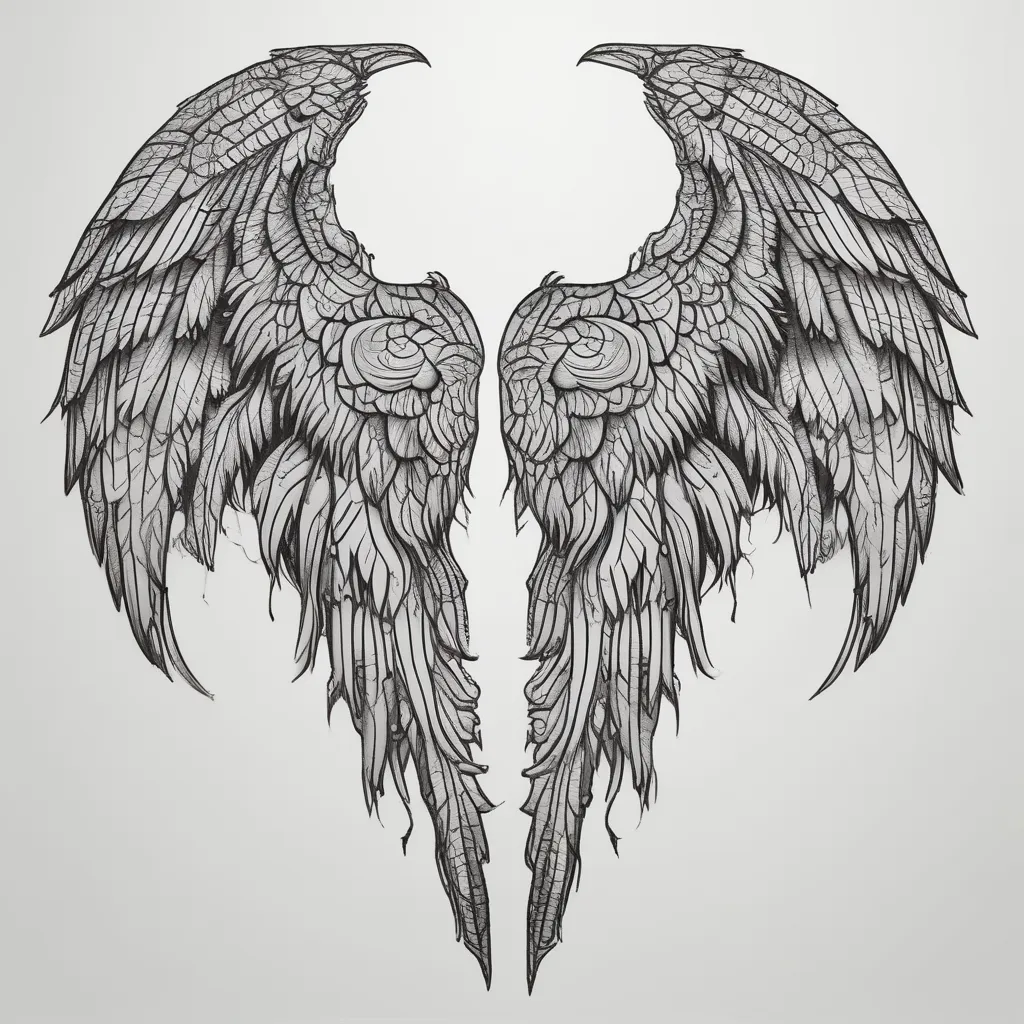 Fallen Angel Wings tatuagem