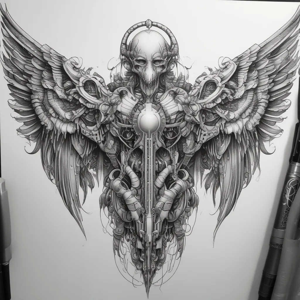 Fallen Angel Wings tatuering