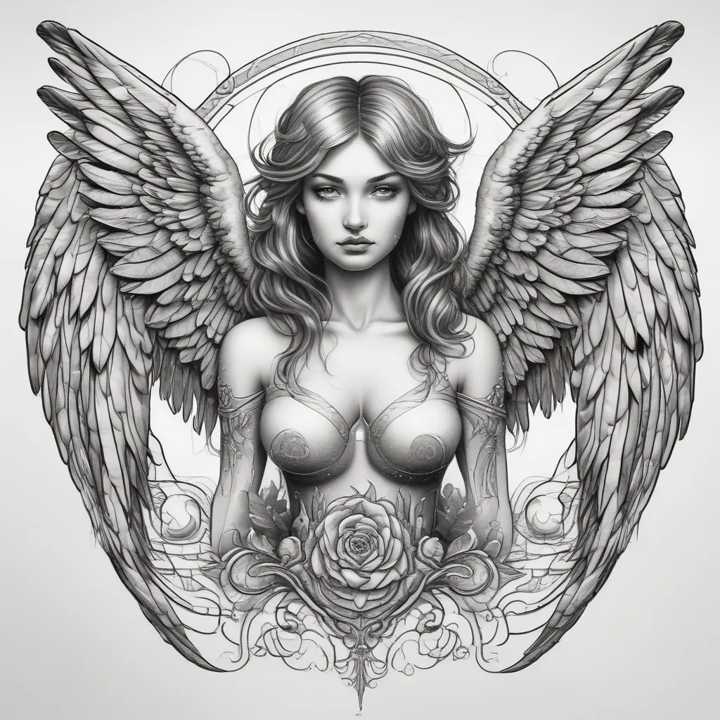 Fallen Angel Wings tatuering