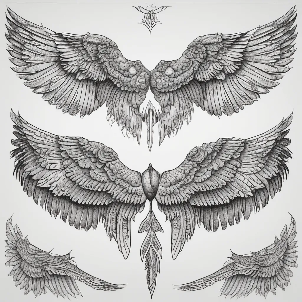 Fallen Angel Wings tatuagem