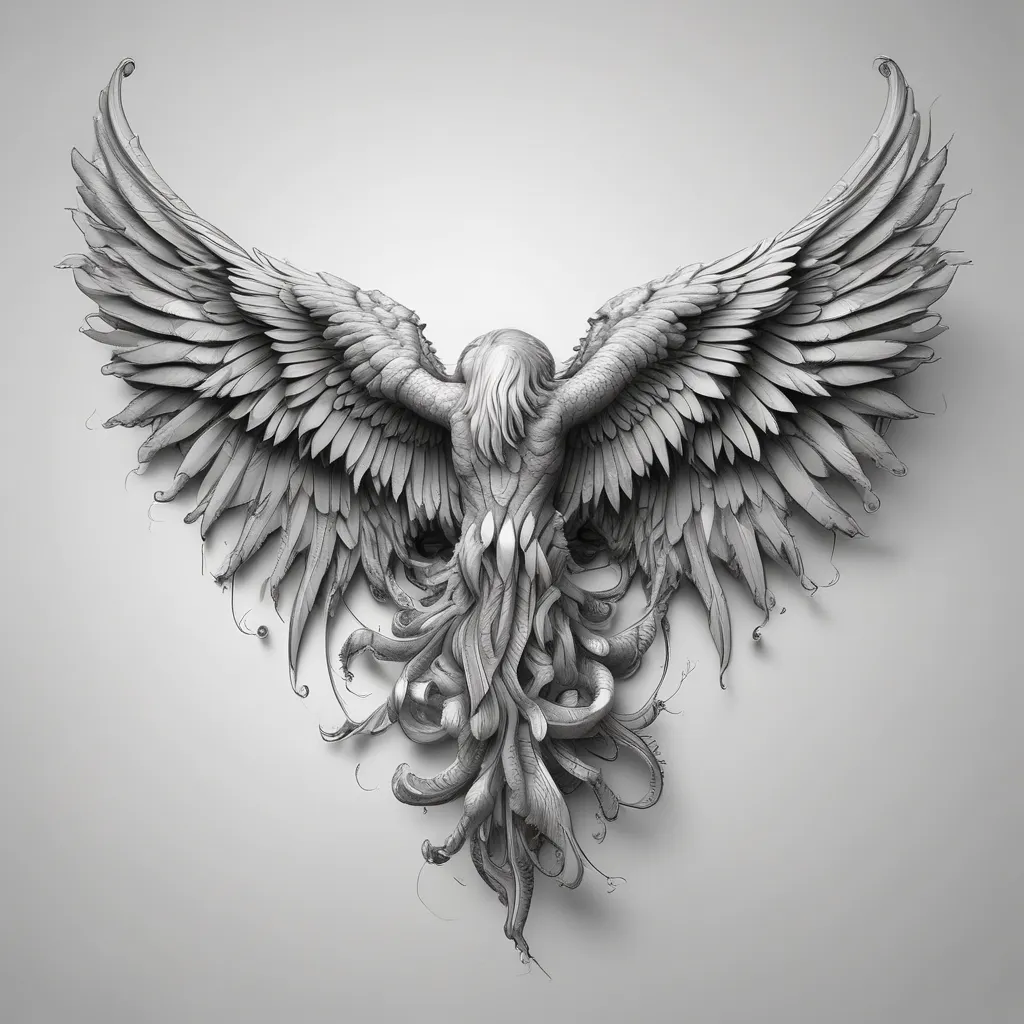 Fallen Angel Wings tattoo