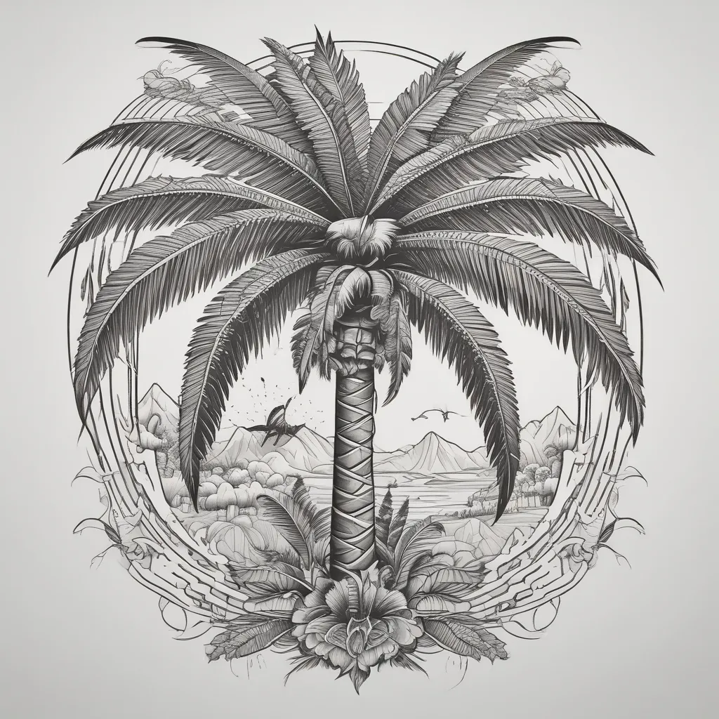 felatio palm tree 纹身