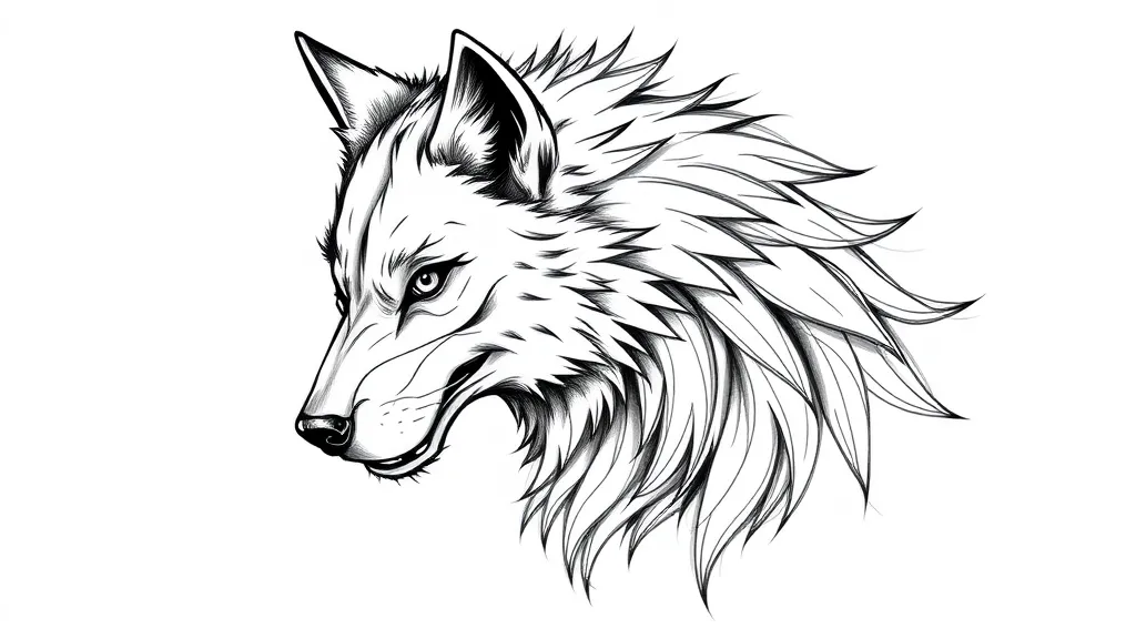 Loup féroce tattoo