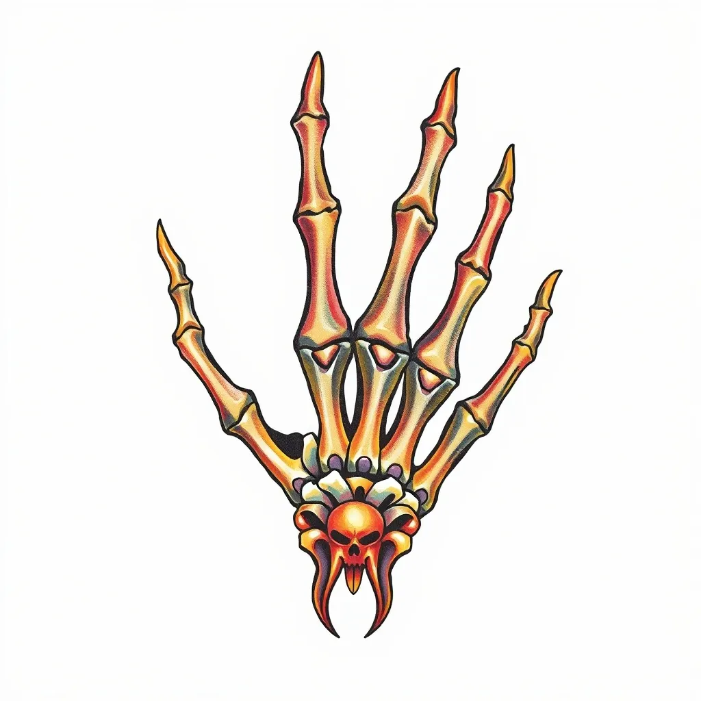Finger bones and hand bones tatuering