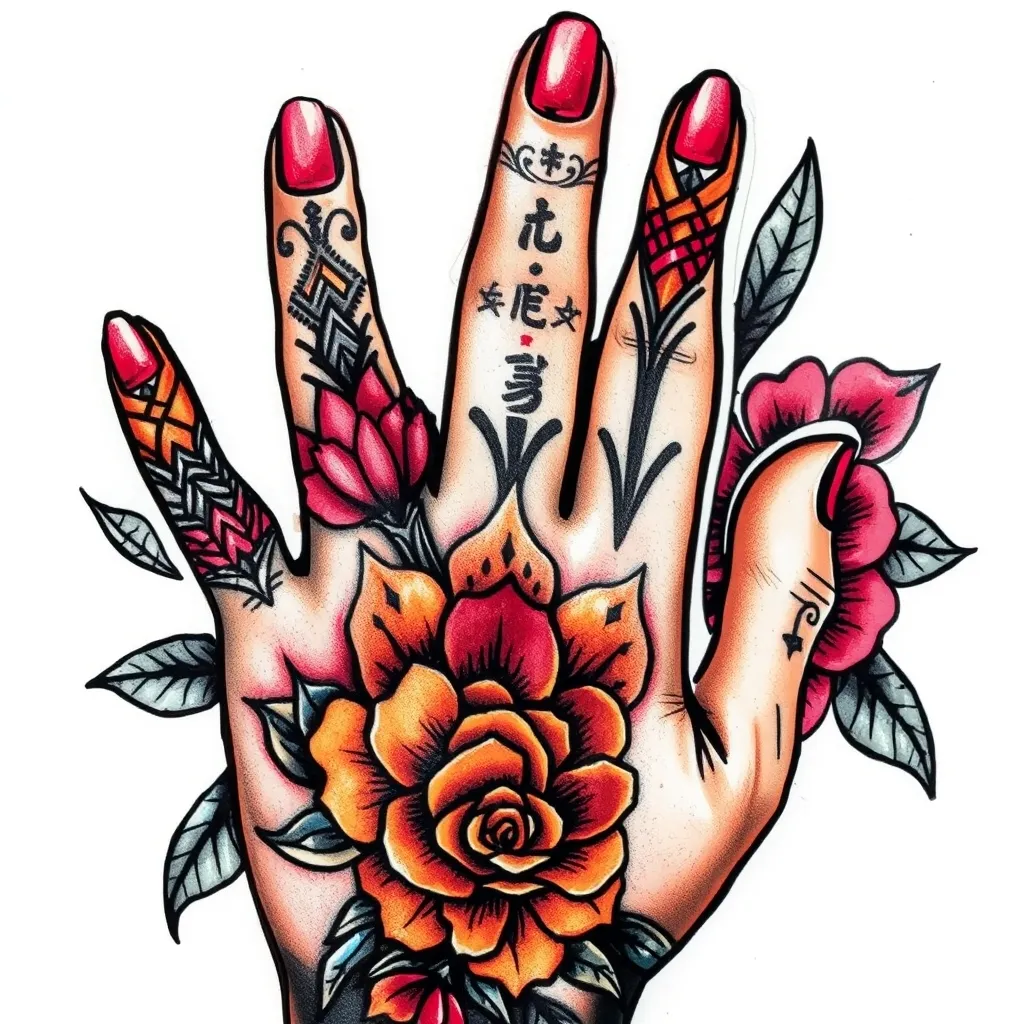 手指纹身贴 tatuaggio