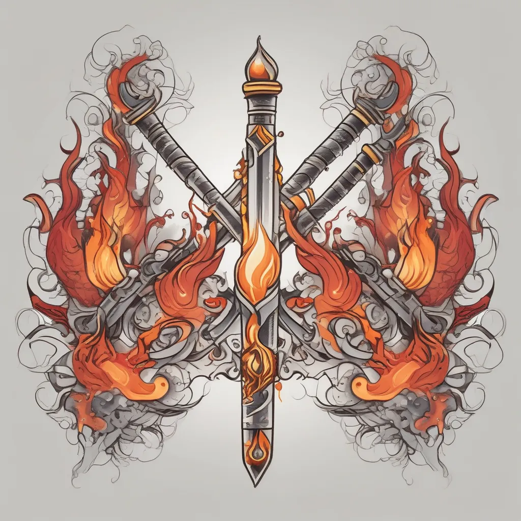 fire and sword tatoeage