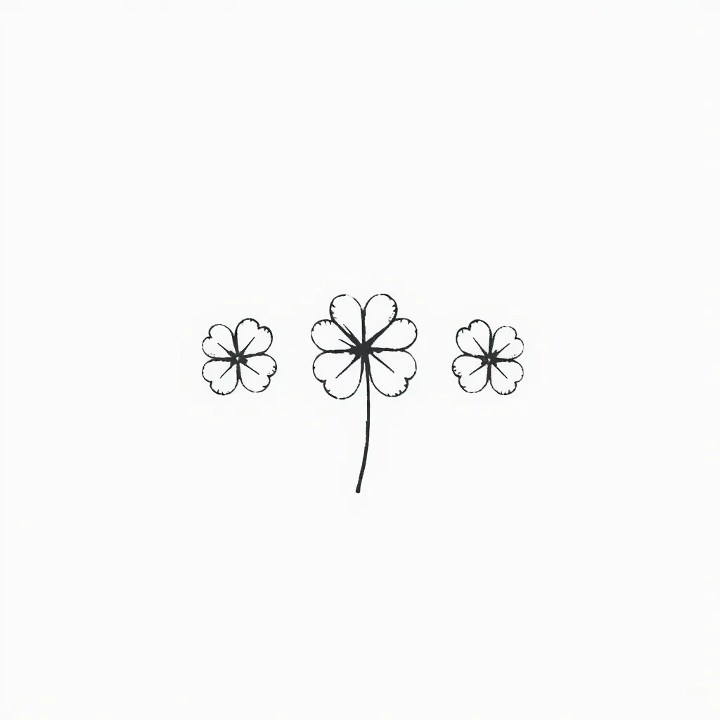 5 pieces of 4 leaves clovers татуировка