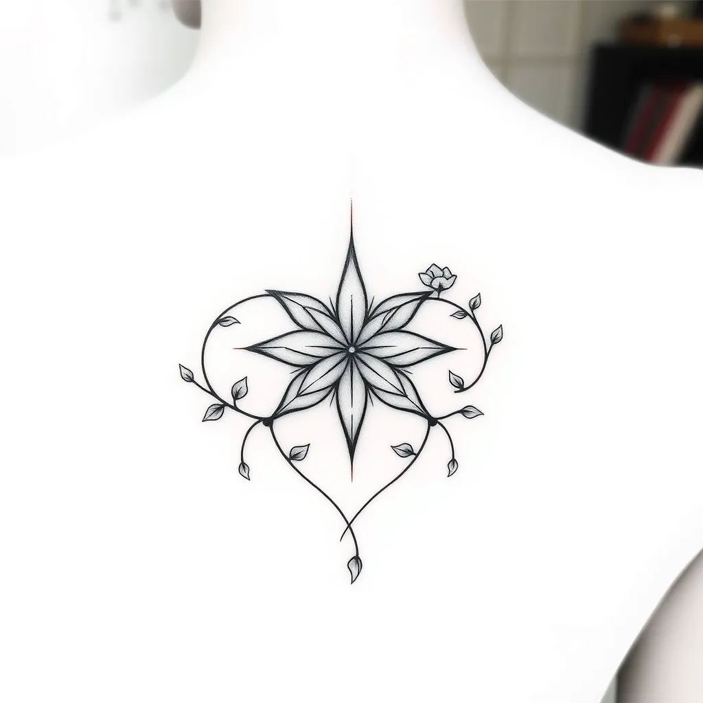 Blumenranke Stern unendlich tatuagem