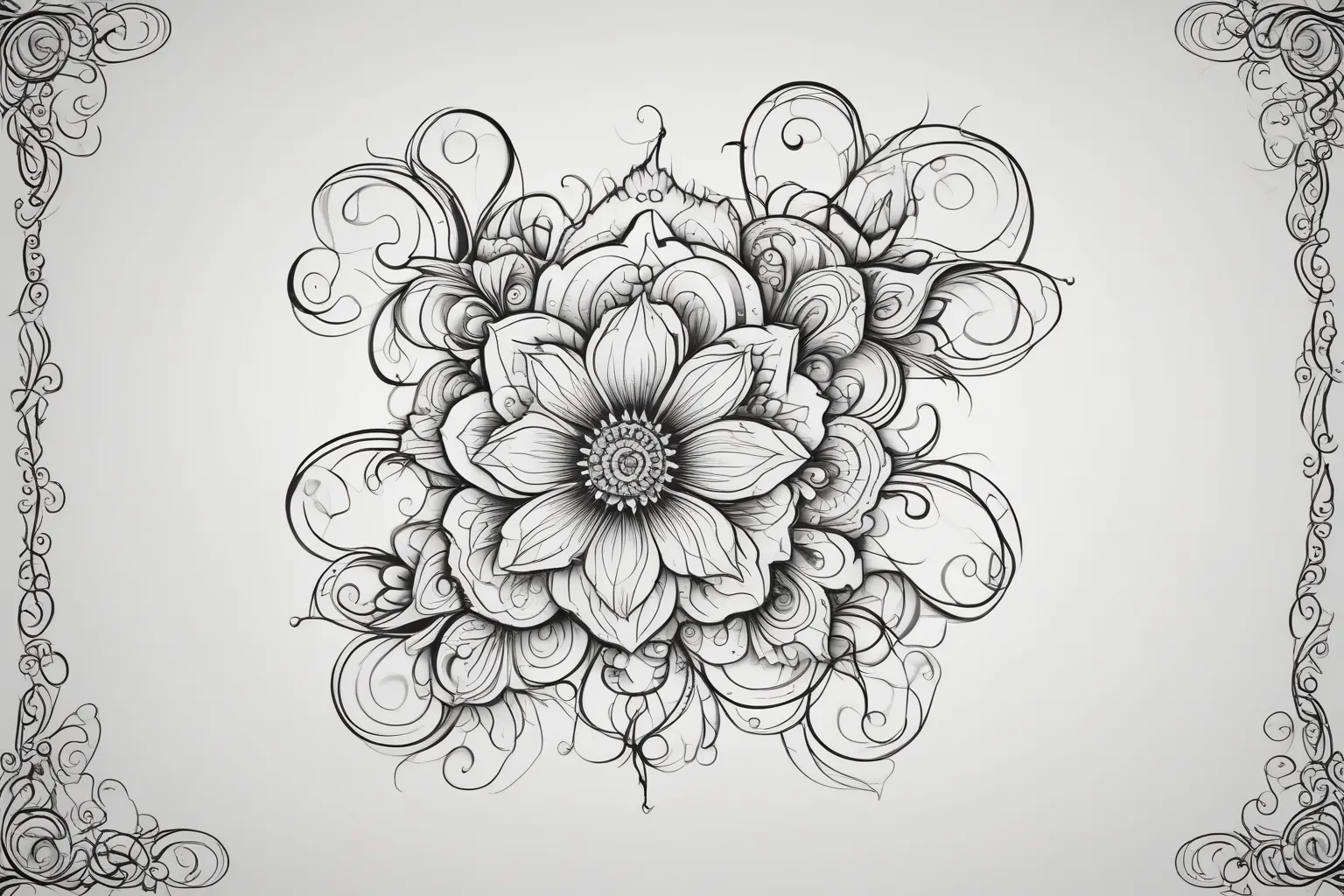 Flower with swirls tatuagem