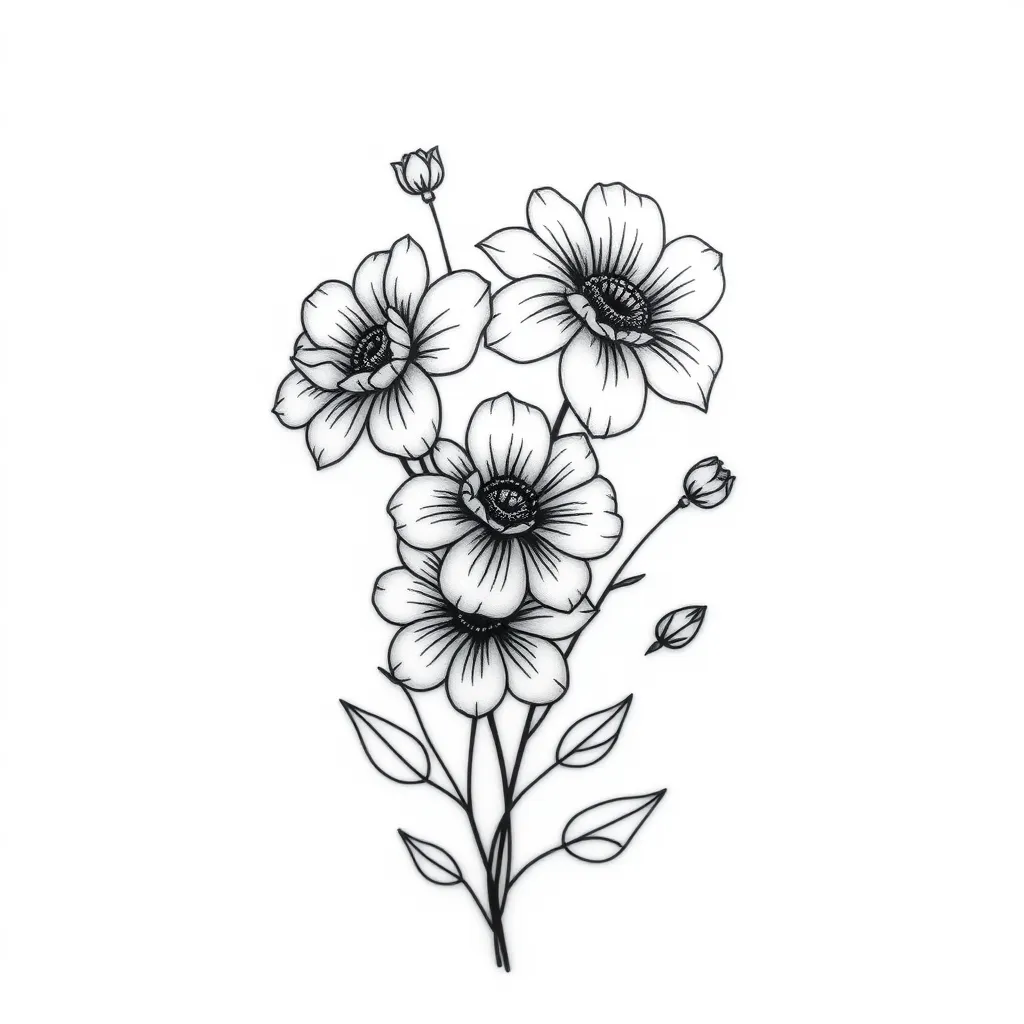 fleurs tatuagem