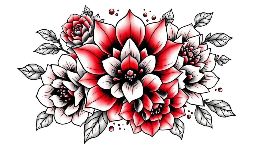 Flowers with mandallah tattoo