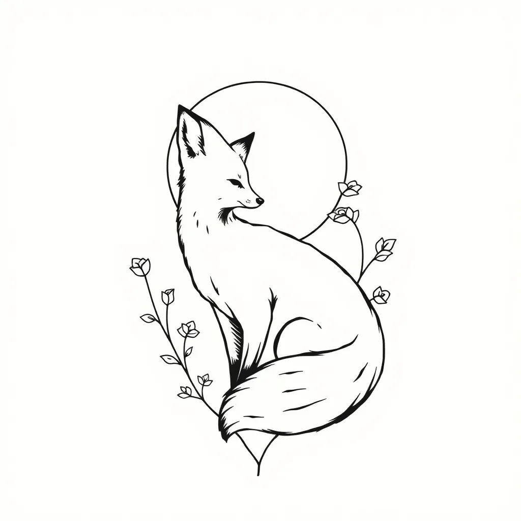 Fox "full Moon" renonculus tatuering