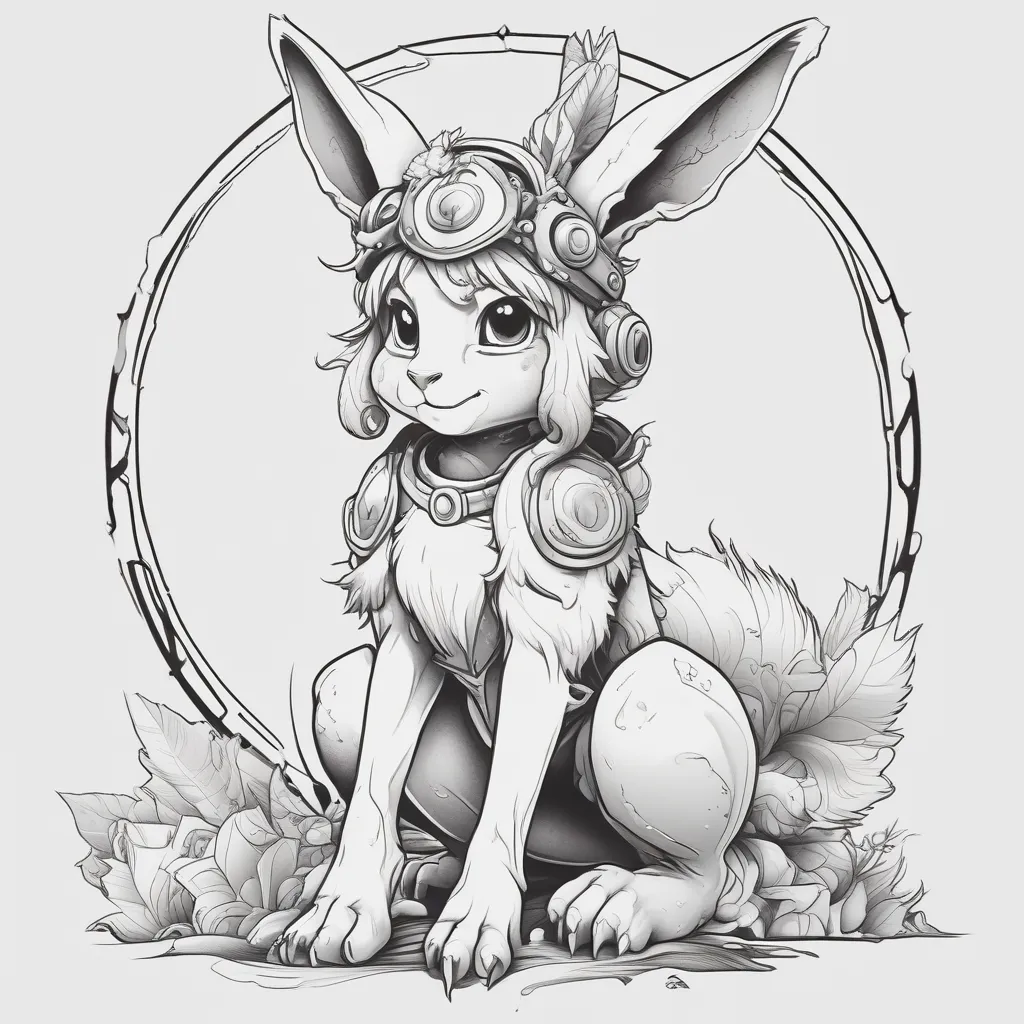 Full tall Nanachi from Made in Abyss. Anime minimalism style  tatouage