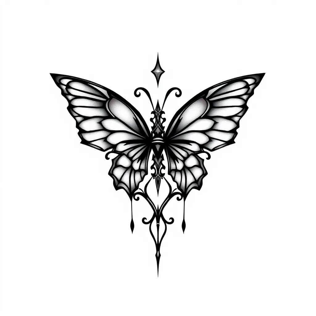 Galactical butterfly Symbol  tatuagem