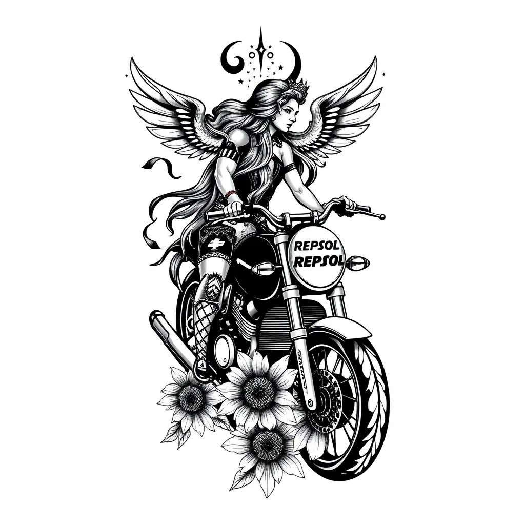 geminis, acuario, moto repsol, girasoles tatuagem