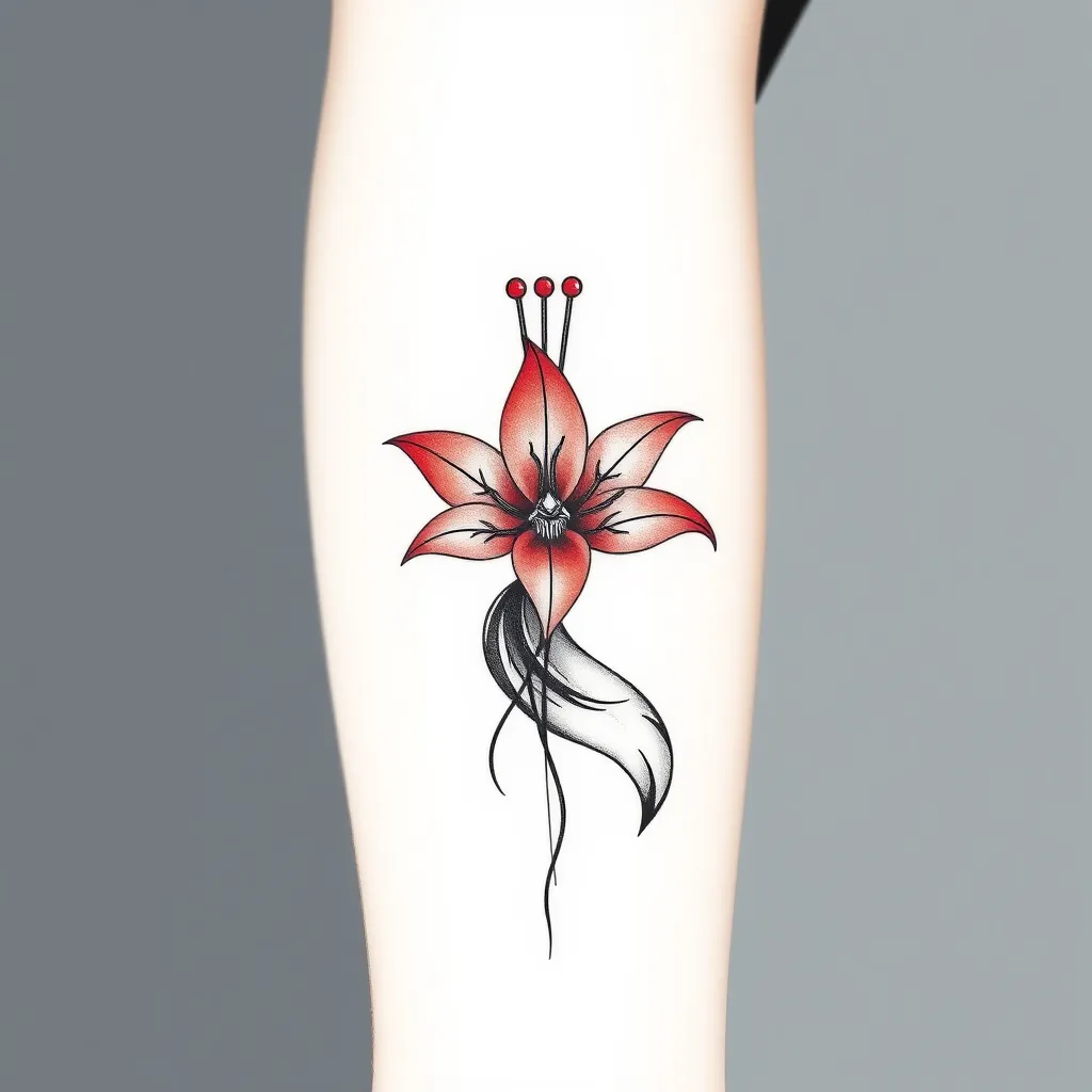 双子座，彼岸花，狐狸 tattoo