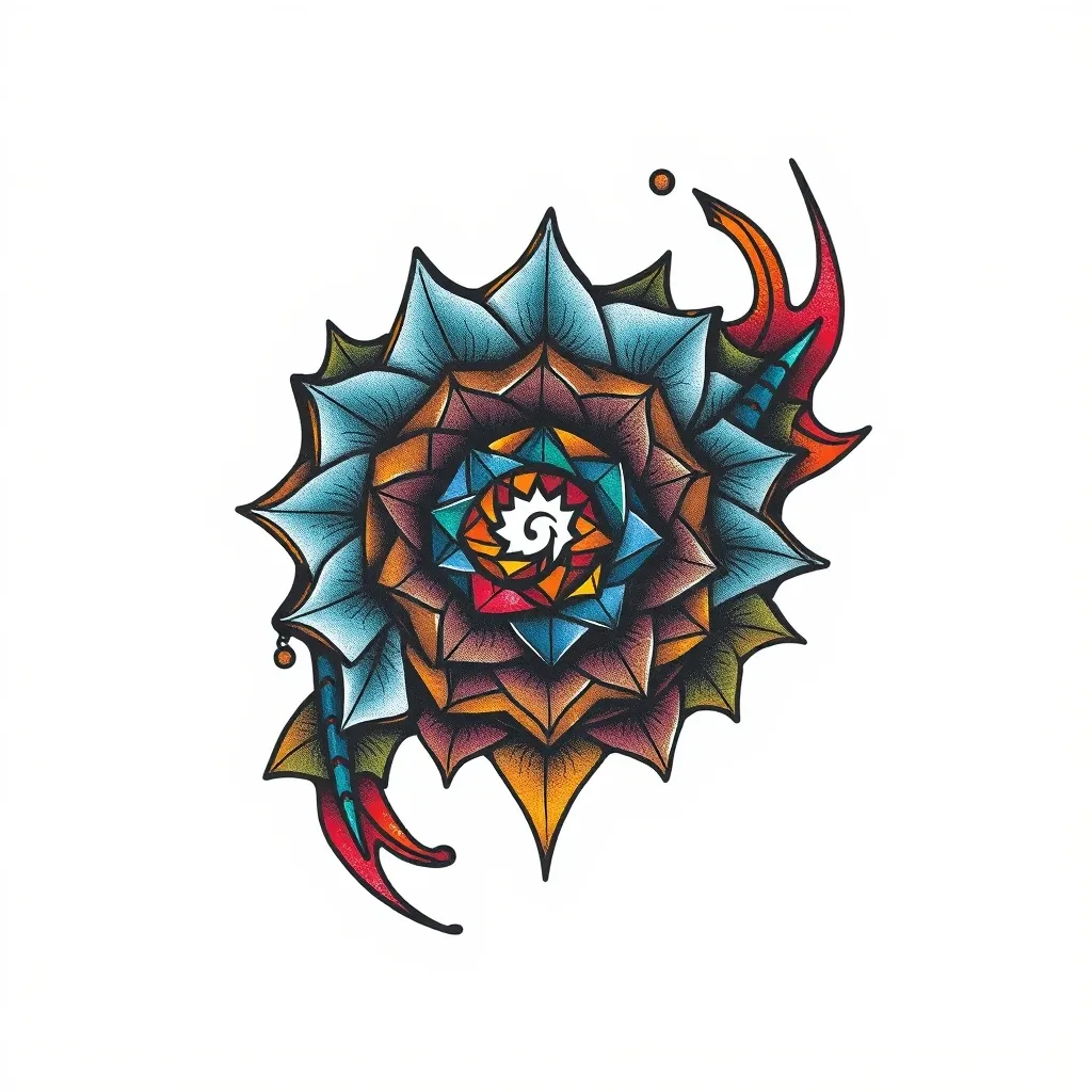 Espiral geométrico. tatuaggio
