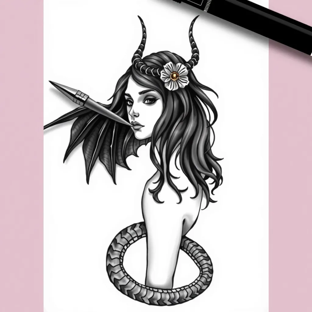 女孩人首蛇身 入れ墨