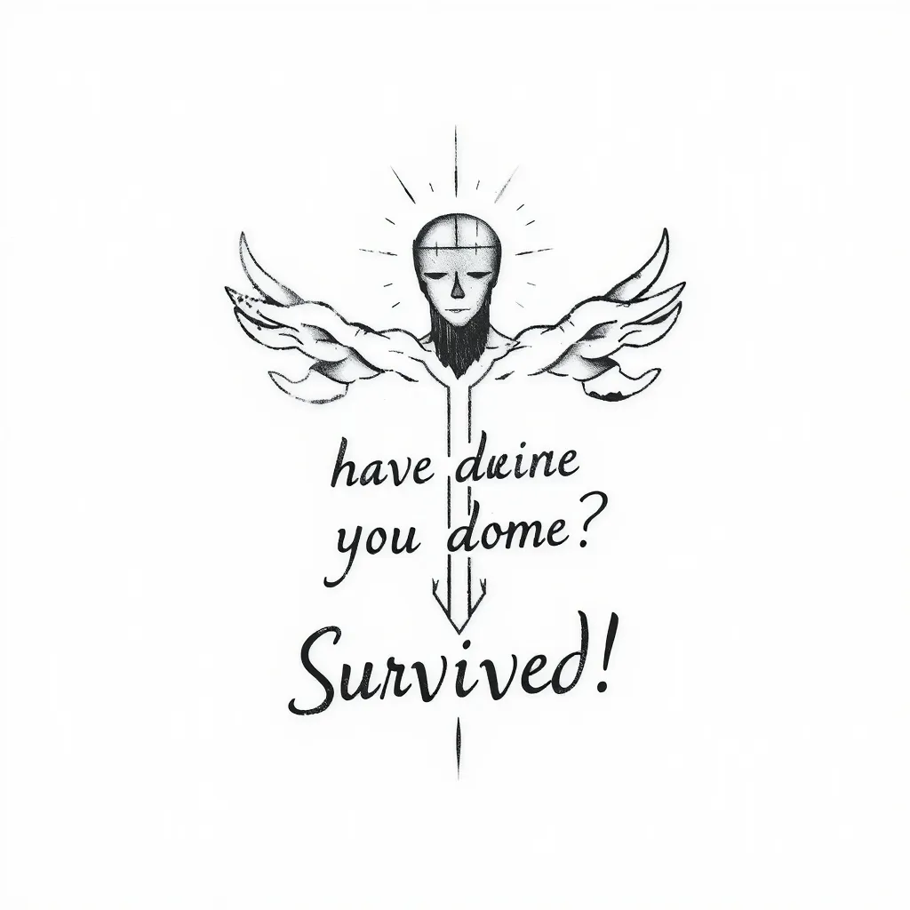 „God, what have you done? Survived!“*
 tetování
