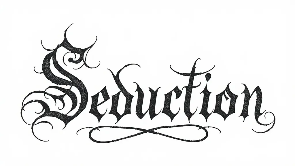 Seduction字样的哥特式花体手稿 τατουάζ