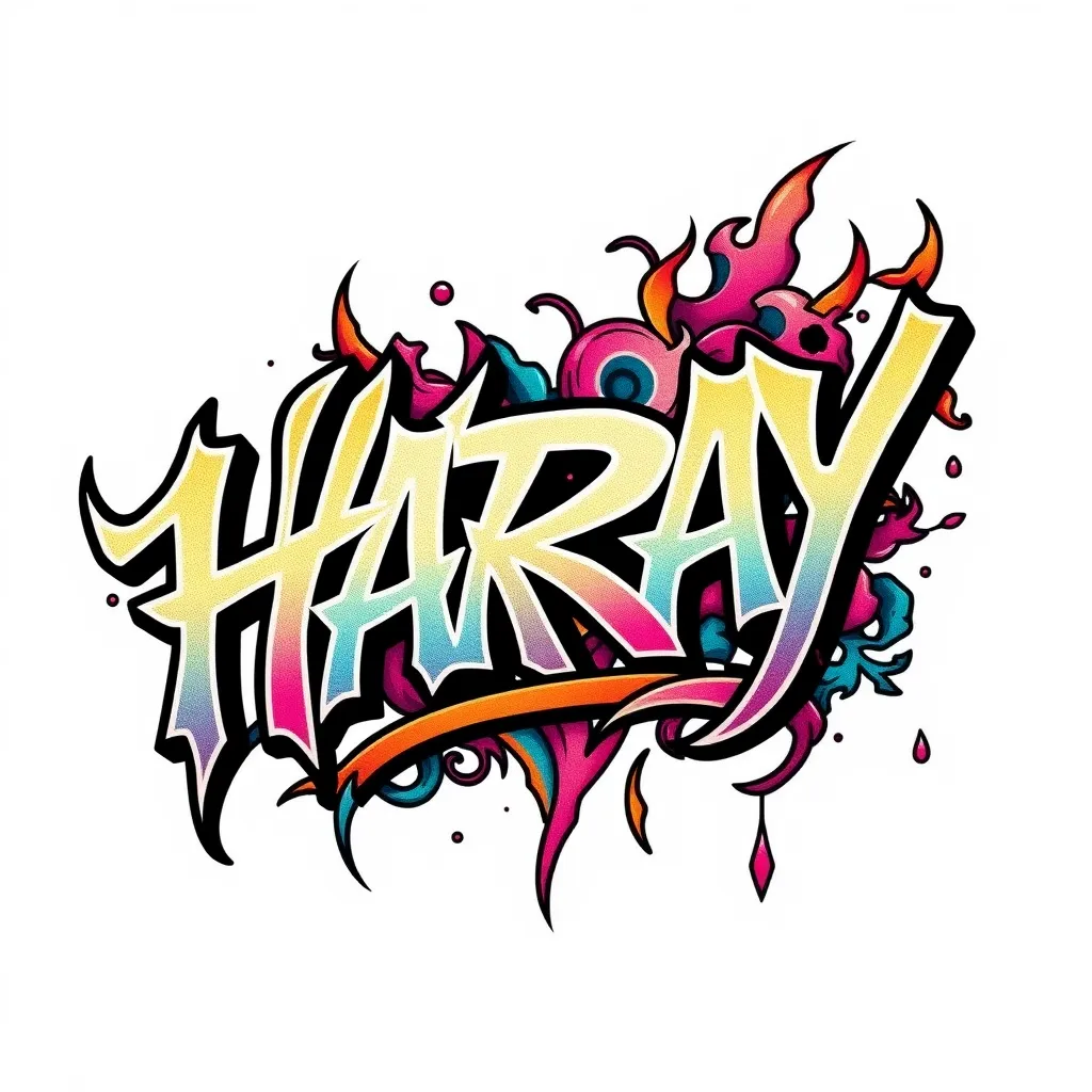 Graffiti HARAY letter Tattoo tattoo