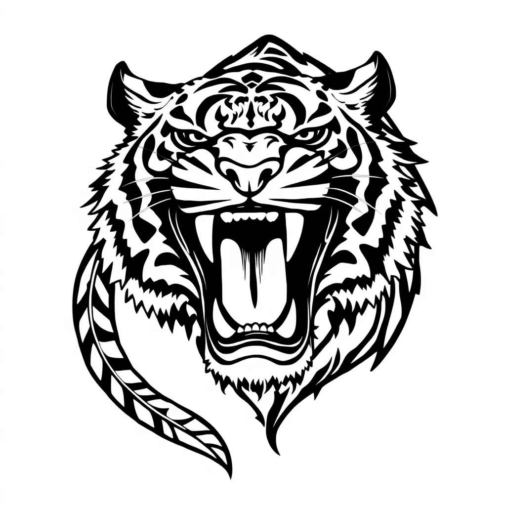 Decal Tiger rosnando tatuering