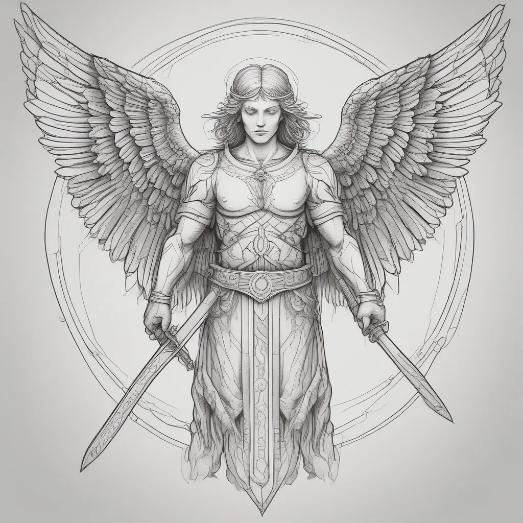 Guardian Angel Holding A Sword tatouage