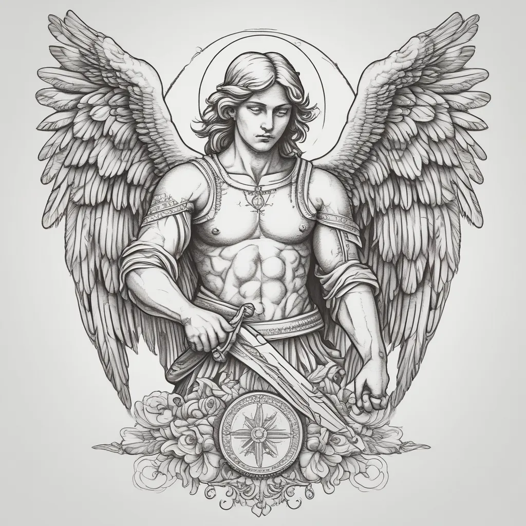 Guardian Angel Holding A Sword 入れ墨