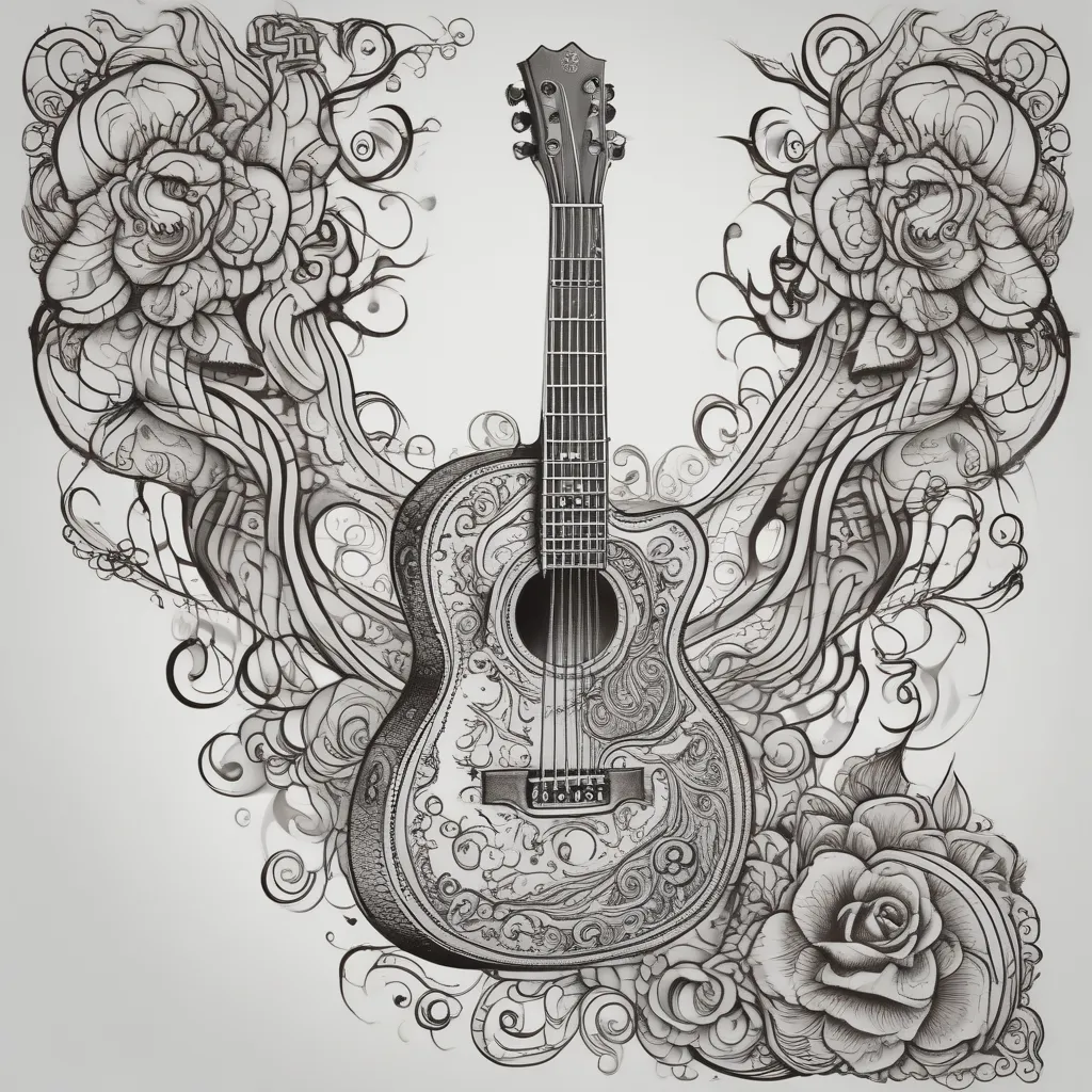 Guitare , musique triskel tatouage