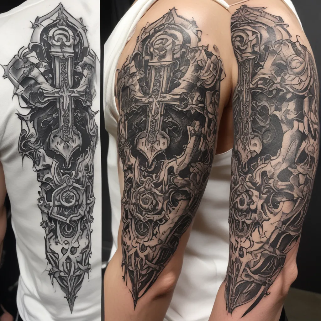 Hakenkreuz  Cover Up with the number rnof the veSt 666 tatuaż