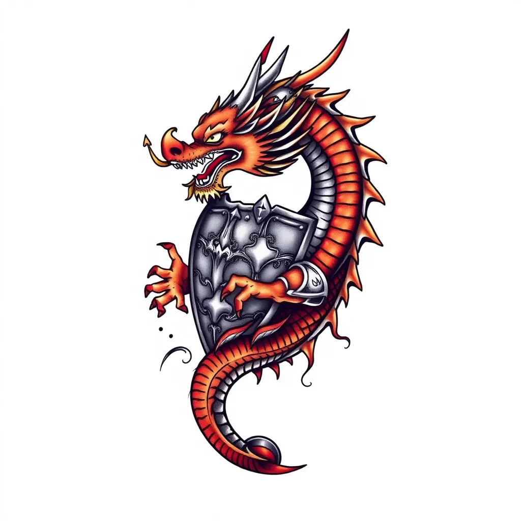 半甲，龙 tattoo