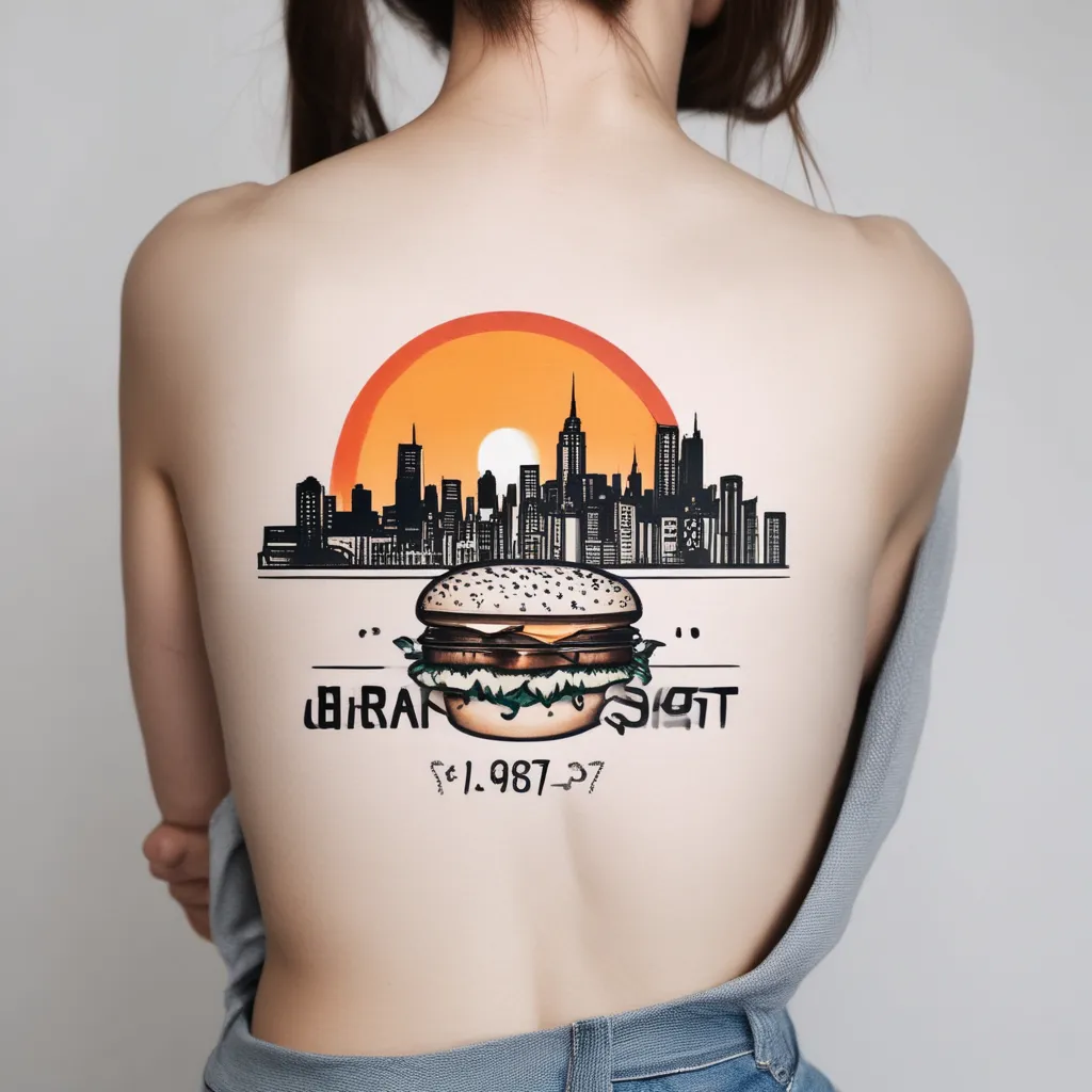 Hamburger Skyline mit Geburtsjahr 1991 tatoeage