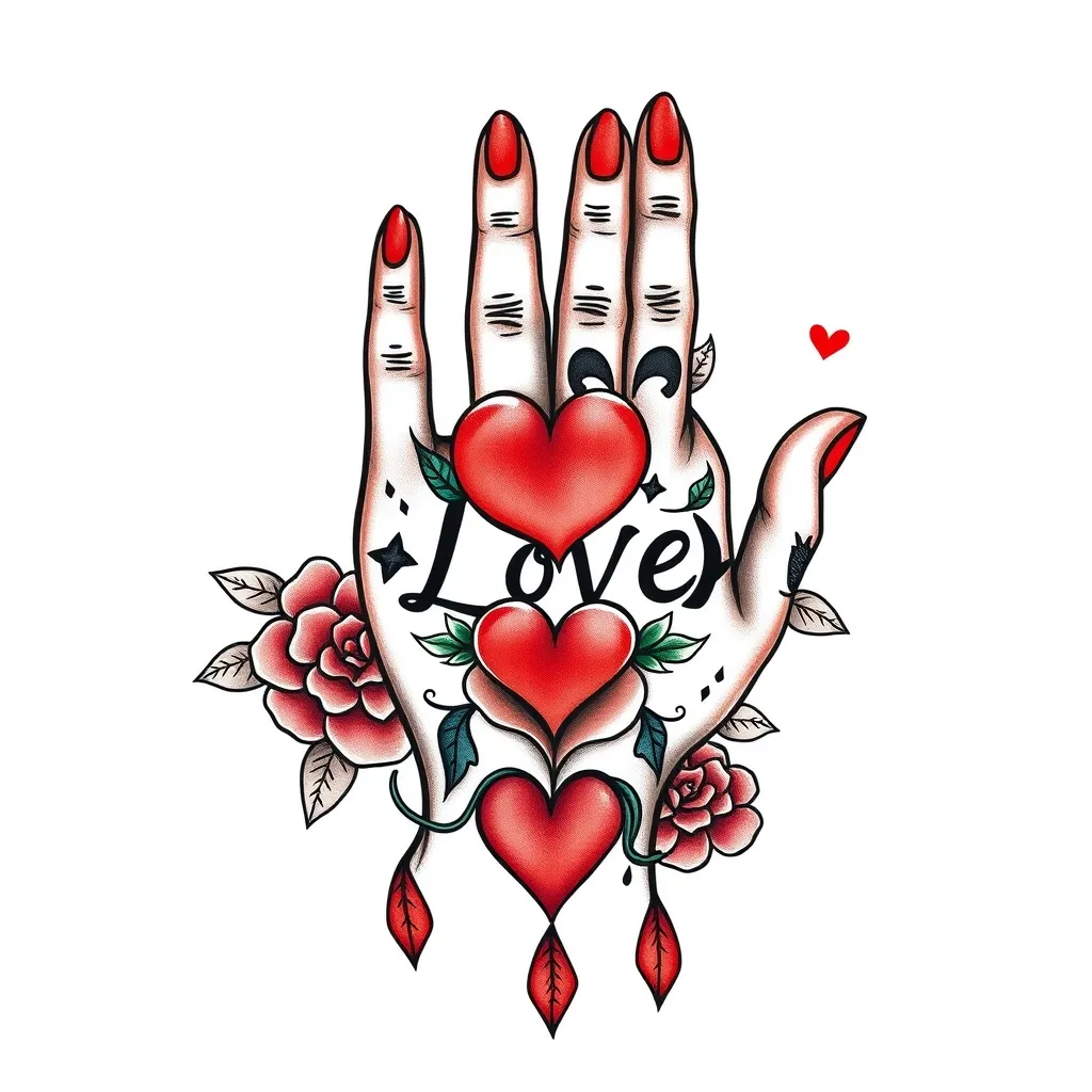 Hand Tatto P&P Love tatuagem