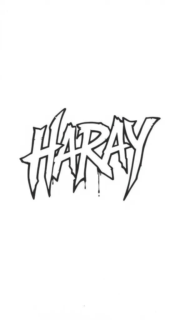 HARAY letter  tattoo