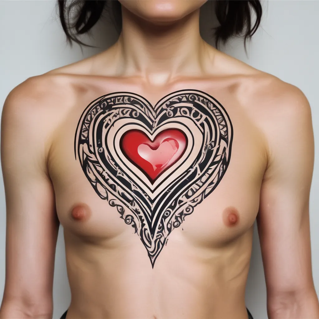 coeur avec prénoms Enzo et Evan tatouage