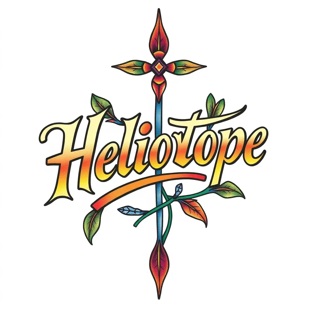 heliotrope英文字母意大利斜体 τατουάζ