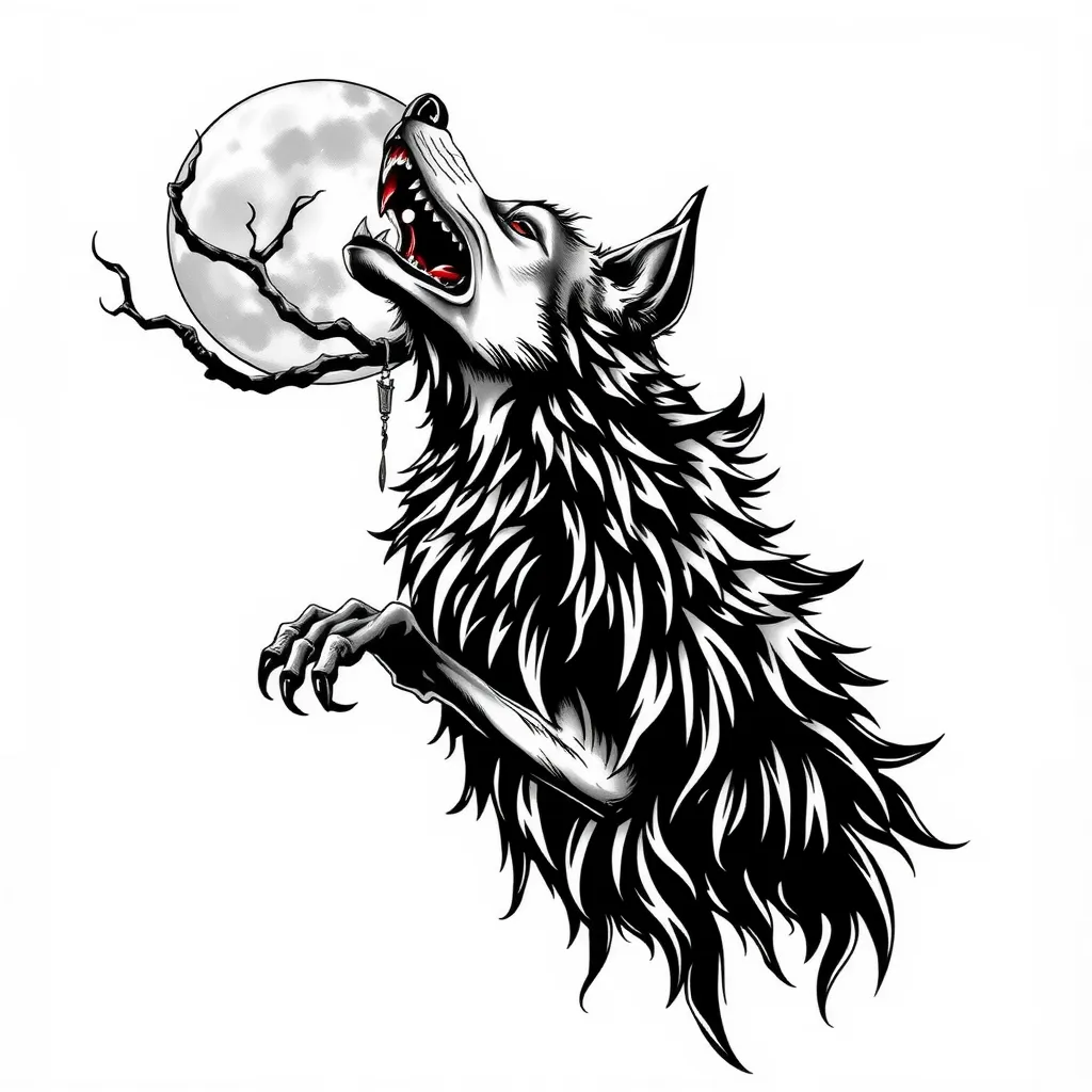 howling wolf tattoo