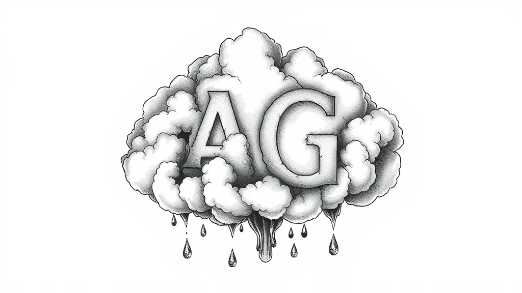 QUIERO UNA NUBE QUE TENGA LAS INICIALES AG Y ALREDEDOR GOTAS DE AGUA татуировка