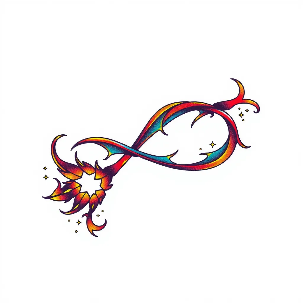 sonsuzluk işarati bi araba yolu şeklinde  татуировка