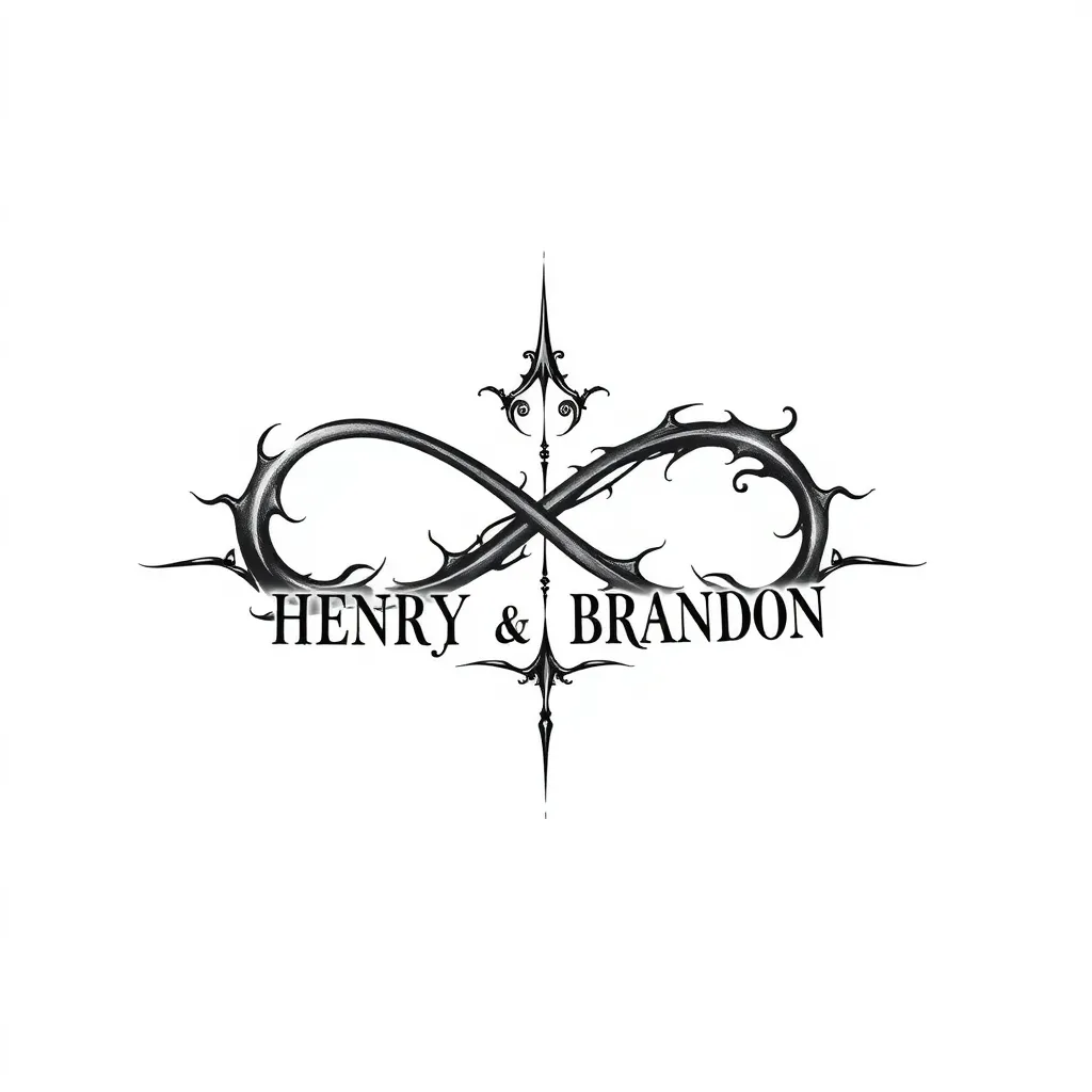 SIMBOLO DE INFINITO CON NOMBRES DE HENRY Y BRANDON tattoo