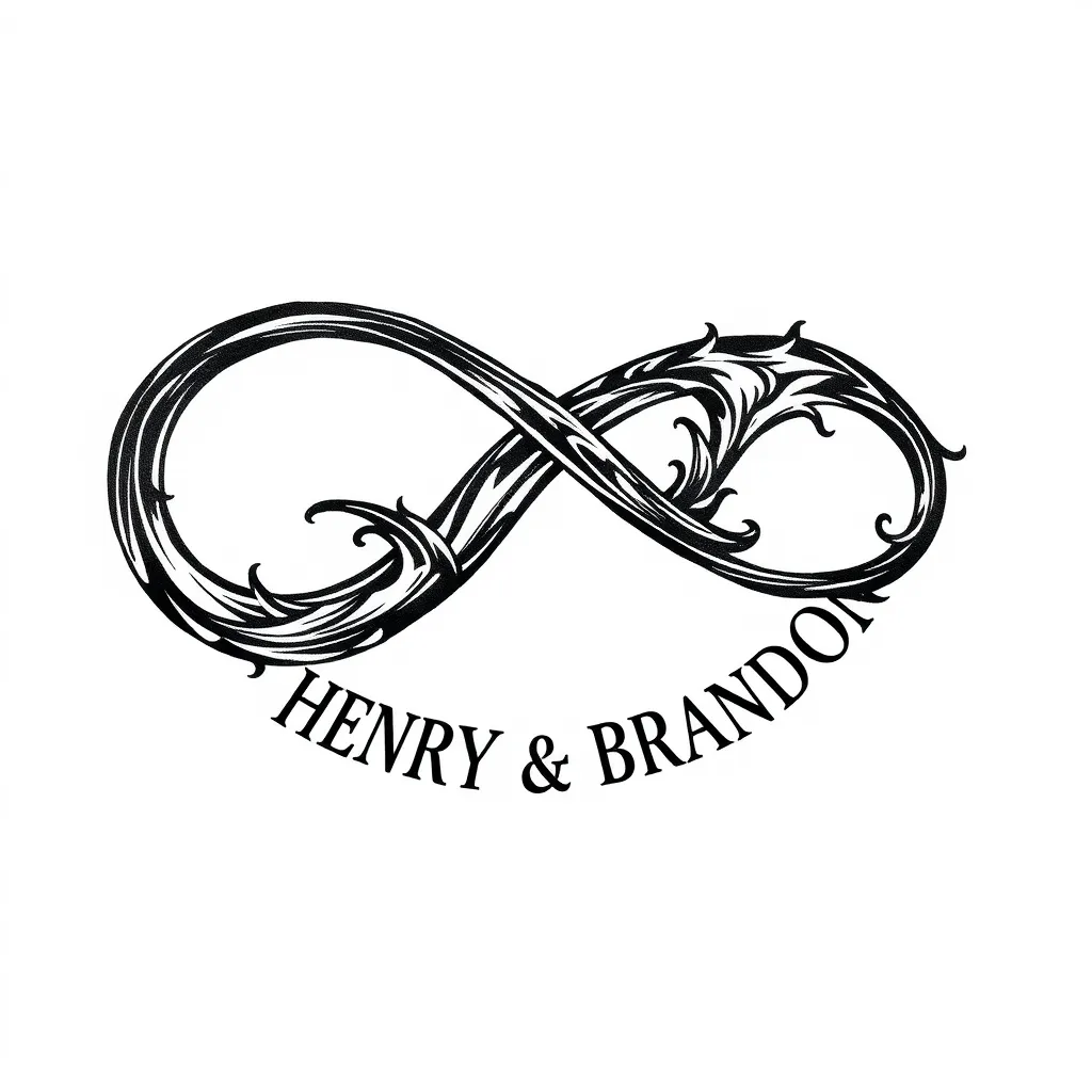 SIMBOLO DE INFINITO CON NOMBRES DE HENRY Y BRANDON tattoo