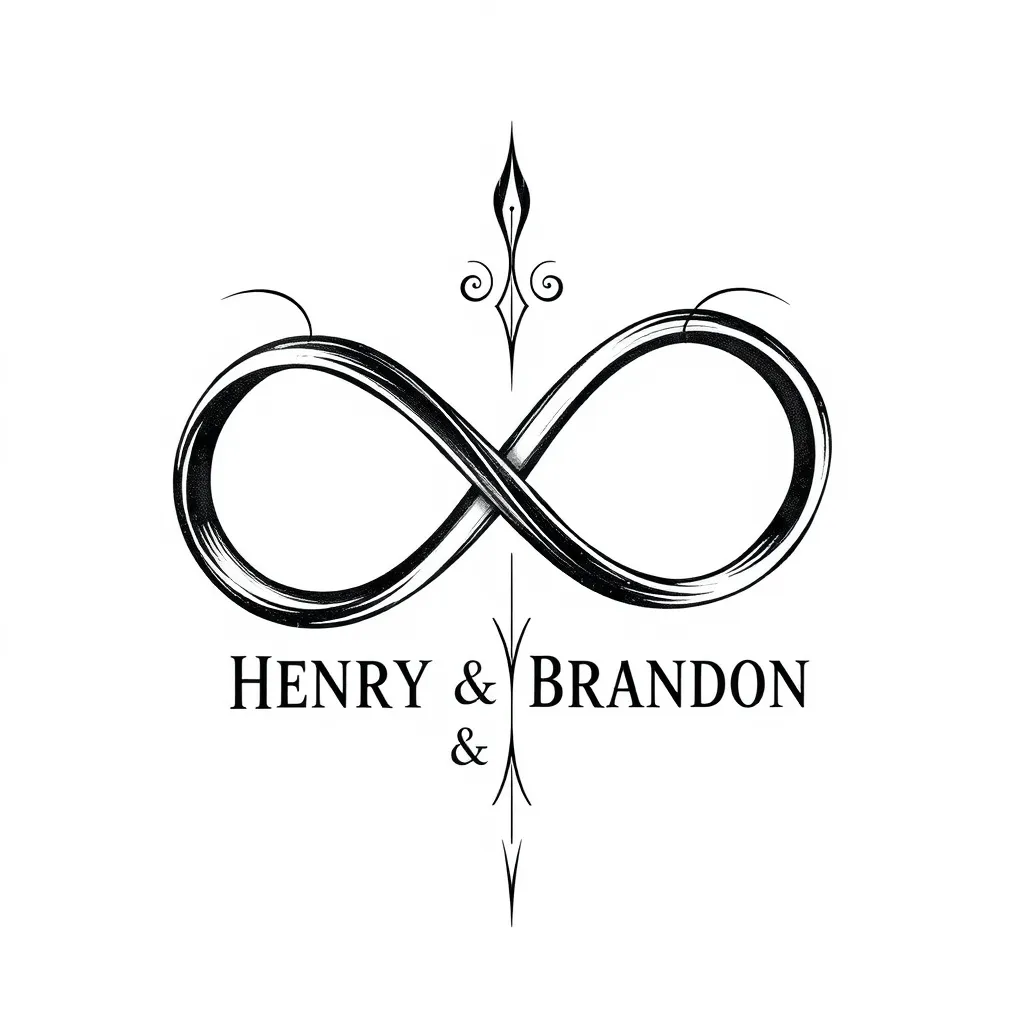 SIMBOLO DE INFINITO CON NOMBRES DE HENRY Y BRANDON tatuering