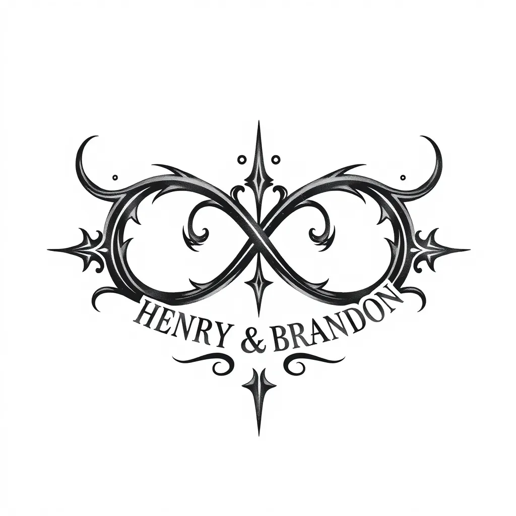 SIMBOLO DE INFINITO CON NOMBRES DE HENRY Y BRANDON tattoo