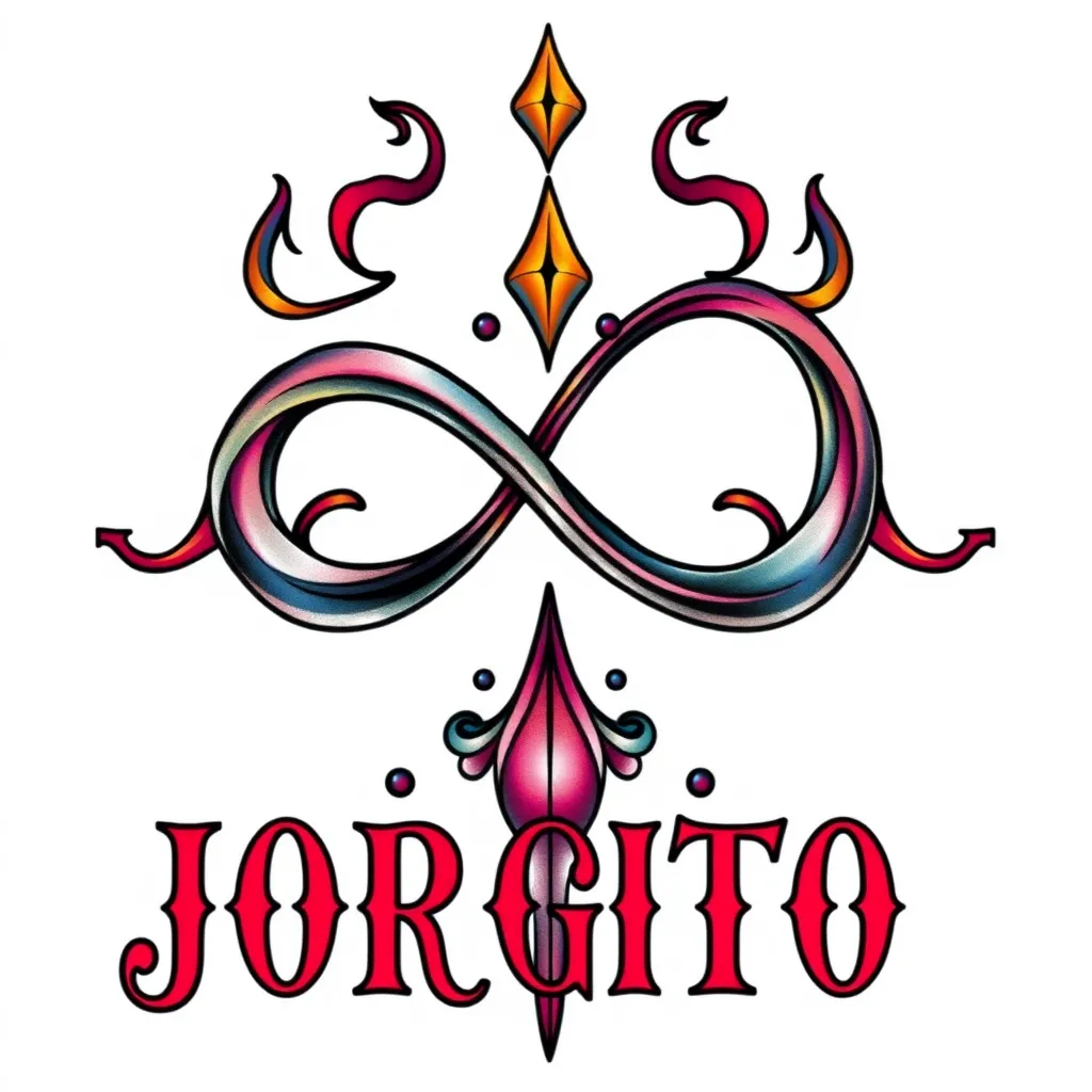 SIMBOLO DE INFINITO CON EL NOMBRE JORGITO  tattoo