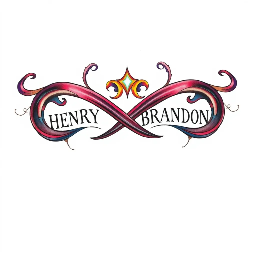 SIMBOLO INFINITO CON LOS NOMBRES DE HENRY Y BRANDON tattoo