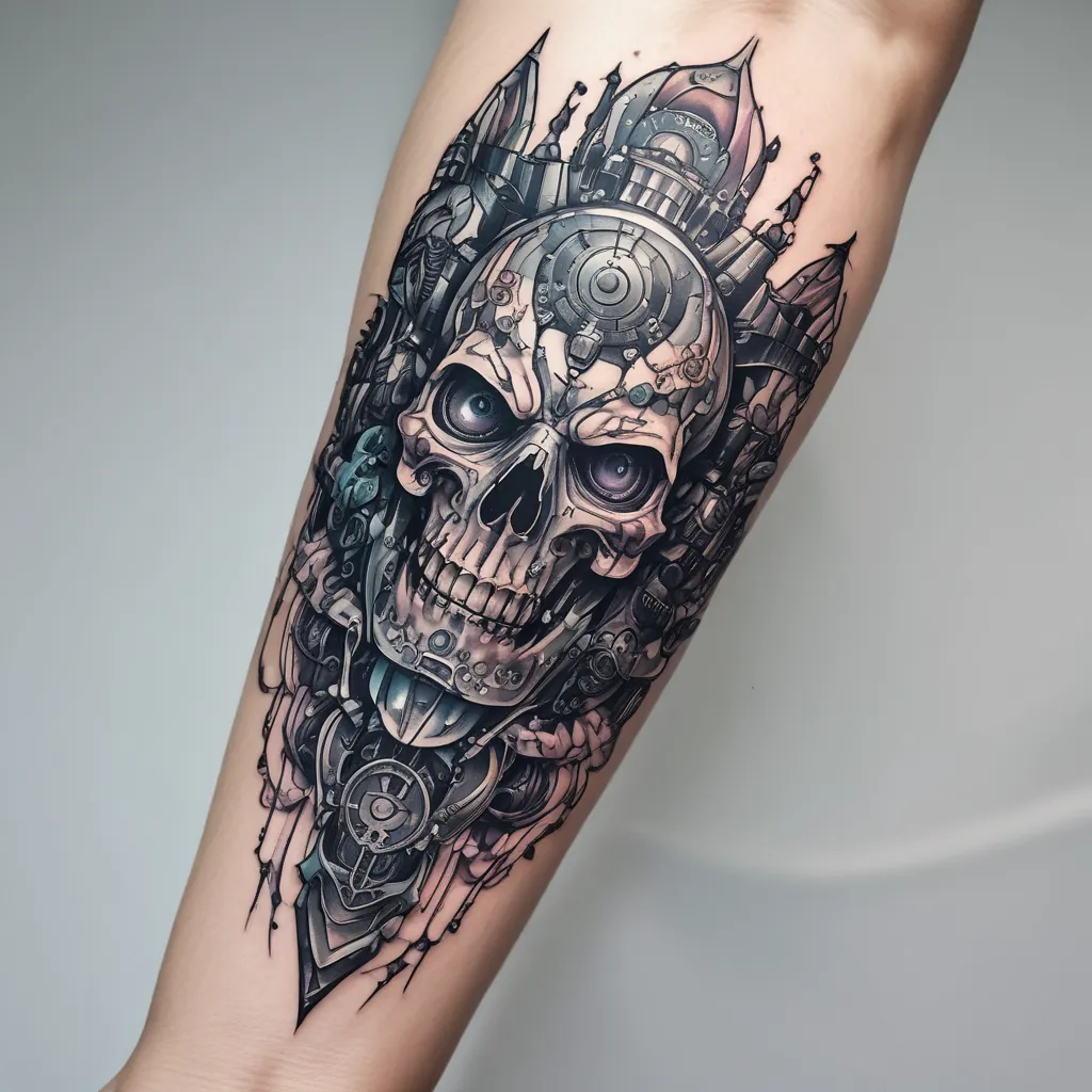 inner forearm, a tattoo associated with cyberpunk and artificial intelligence Tätowierung