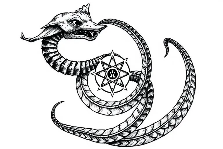 Inscryption ouroboros card. tattoo